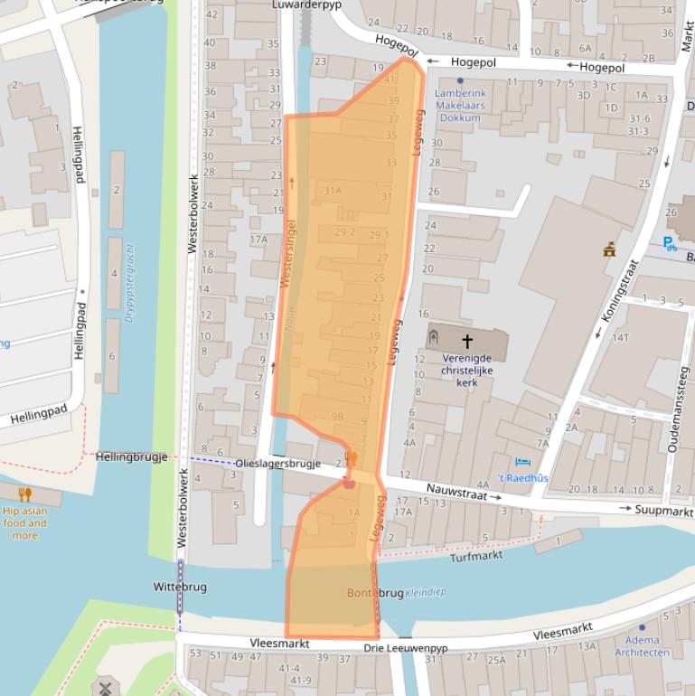 Kaart van postcodegebied 9101MB.