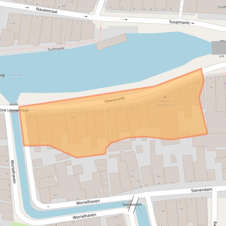 Kaart van postcodegebied 9101MH.