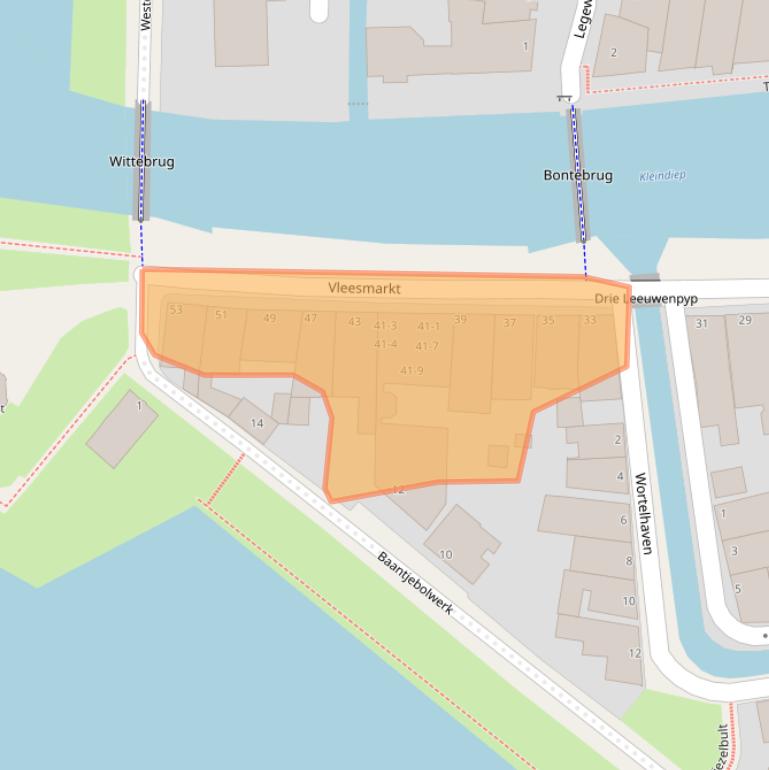 Kaart van postcodegebied 9101MJ.