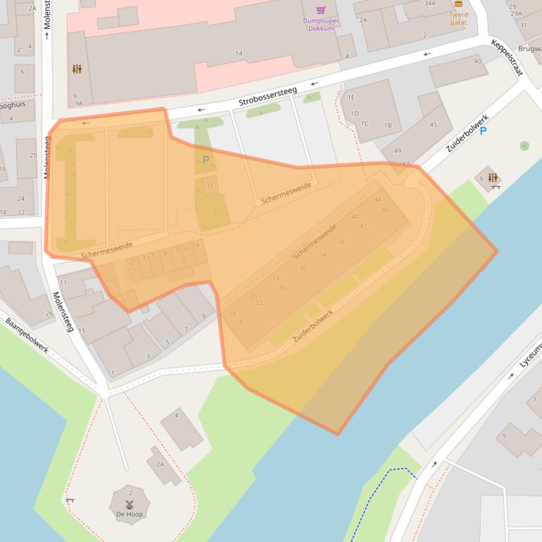 Kaart van postcodegebied 9101NC.