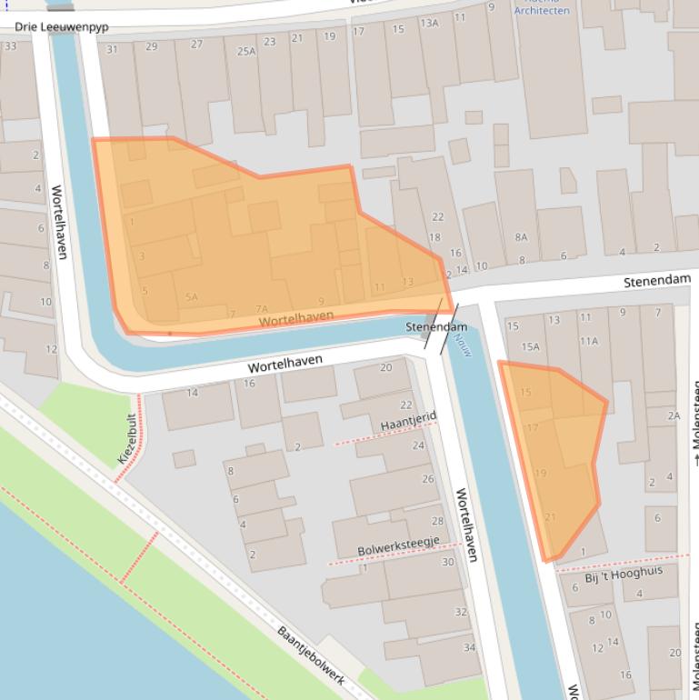 Kaart van postcodegebied 9101NL.