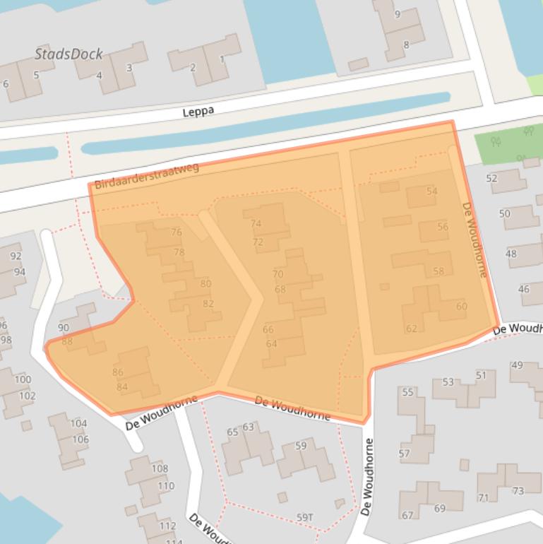 Kaart van postcodegebied 9101NN.