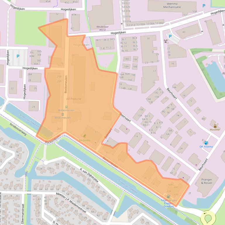 Kaart van postcodegebied 9101RA.