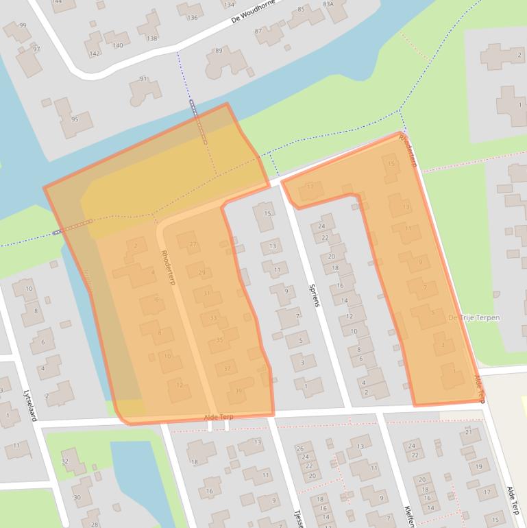 Kaart van postcodegebied 9101SR.