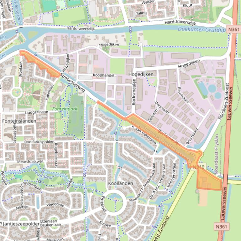 Kaart van postcodegebied 9101VV.