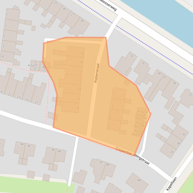 Kaart van postcodegebied 9101VZ.