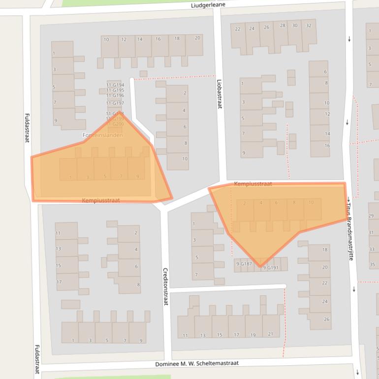Kaart van postcodegebied 9101WG.