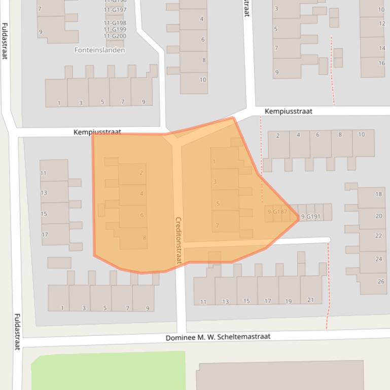 Kaart van postcodegebied 9101WJ.