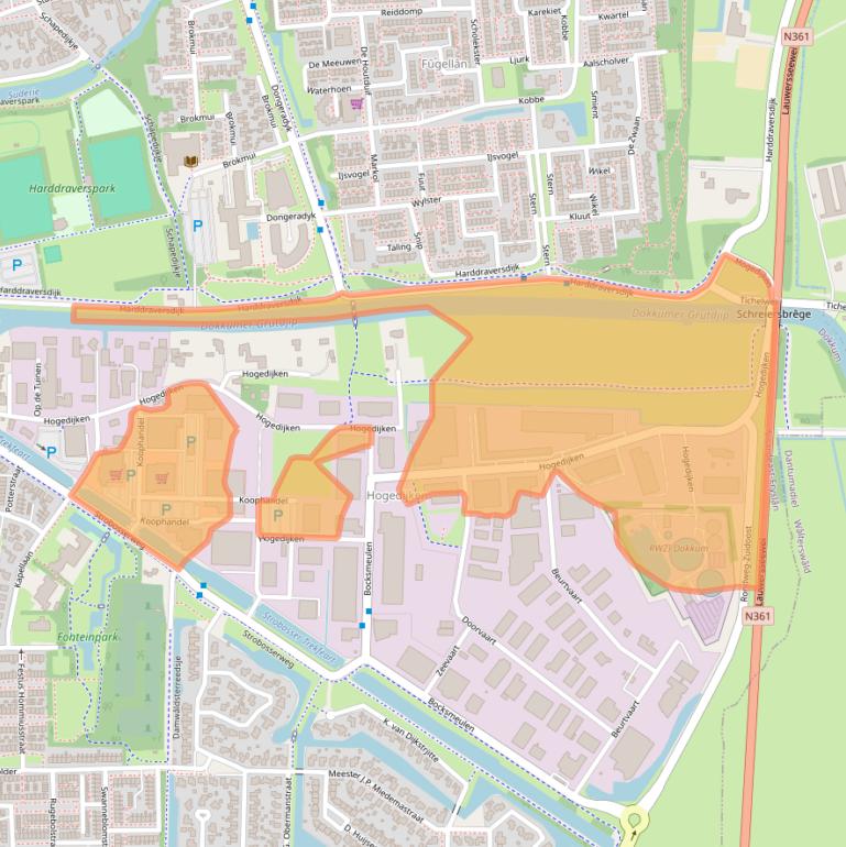 Kaart van postcodegebied 9101WZ.