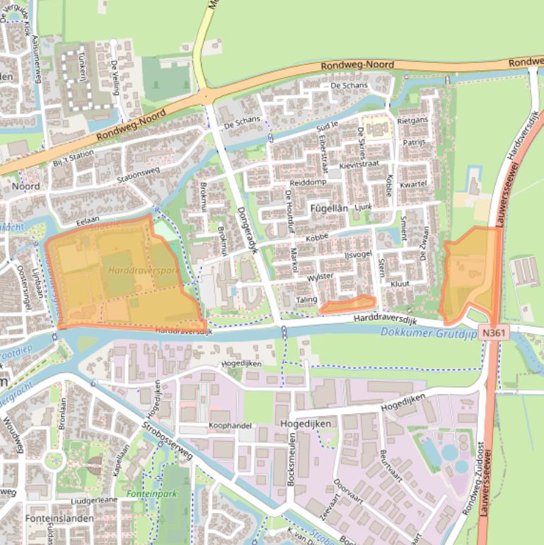 Kaart van postcodegebied 9101XA.