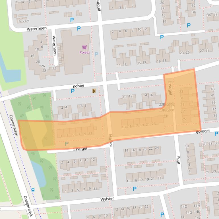 Kaart van postcodegebied 9101XP.