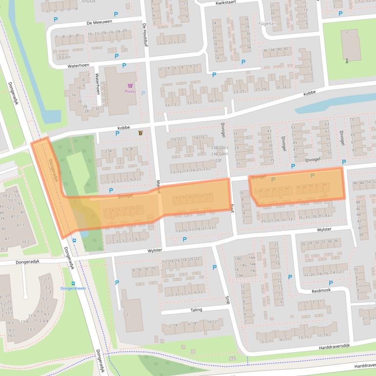 Kaart van postcodegebied 9101XS.