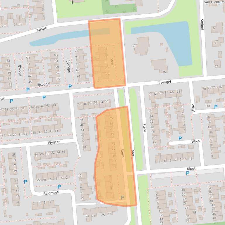 Kaart van postcodegebied 9101XW.