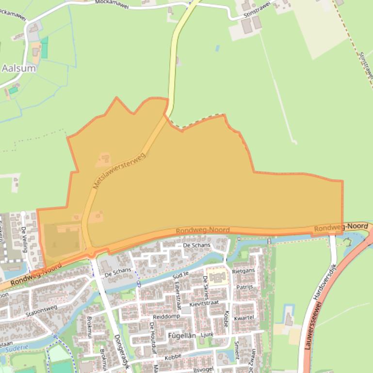 Kaart van postcodegebied 9101ZM.