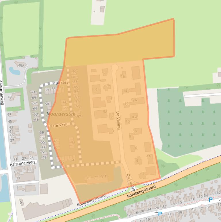 Kaart van postcodegebied 9101ZN.