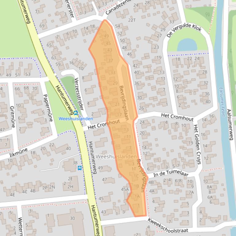 Kaart van postcodegebied 9102DC.