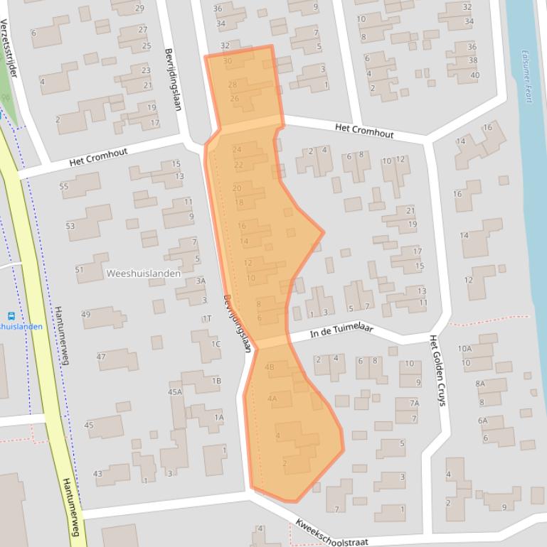 Kaart van postcodegebied 9102DD.