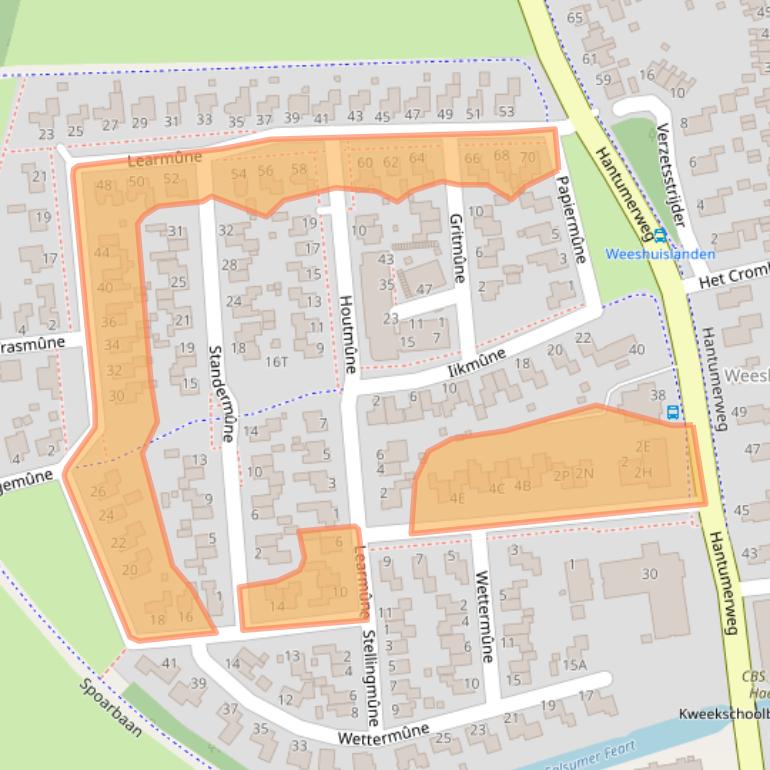 Kaart van postcodegebied 9102EE.