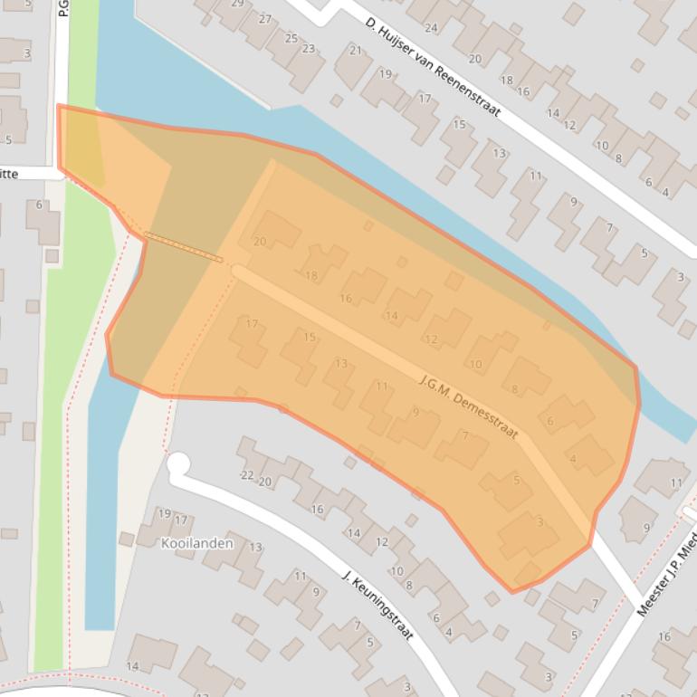 Kaart van postcodegebied 9103NC.