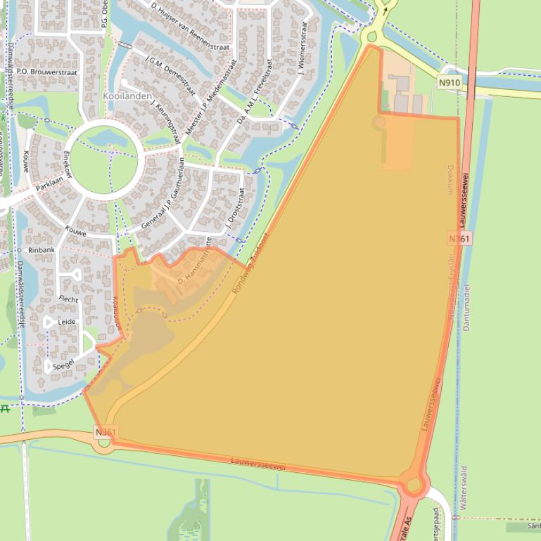 Kaart van postcodegebied 9103NR.