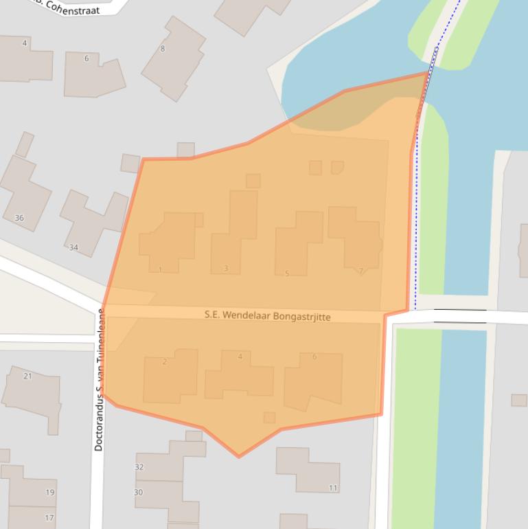 Kaart van postcodegebied 9103PP.