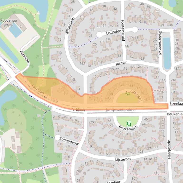Kaart van postcodegebied 9103RC.