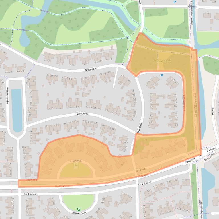 Kaart van postcodegebied 9103RD.