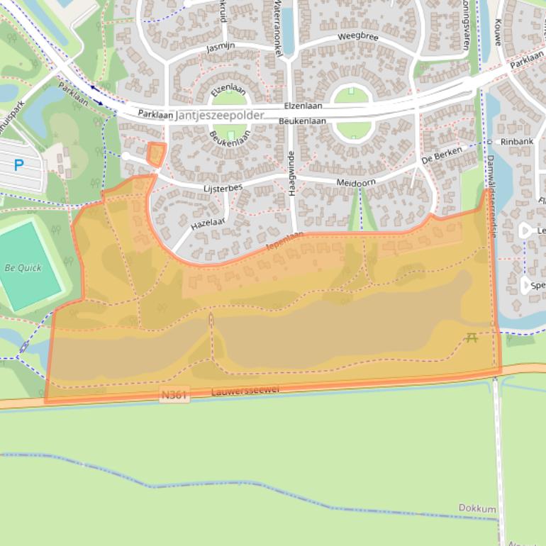 Kaart van postcodegebied 9103RL.