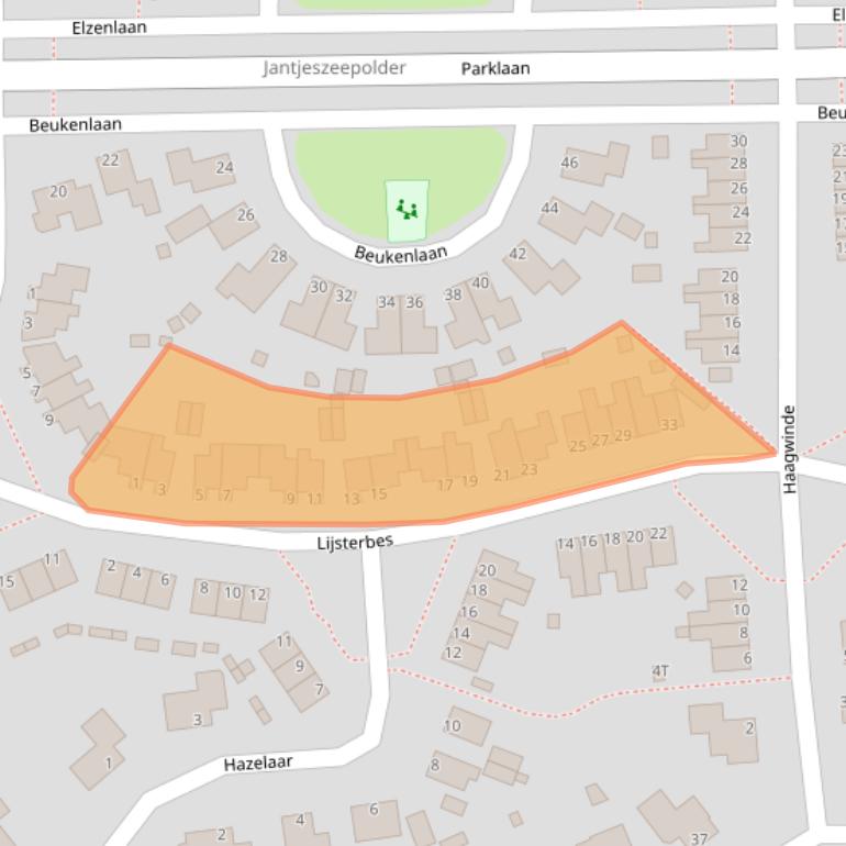 Kaart van postcodegebied 9103RT.