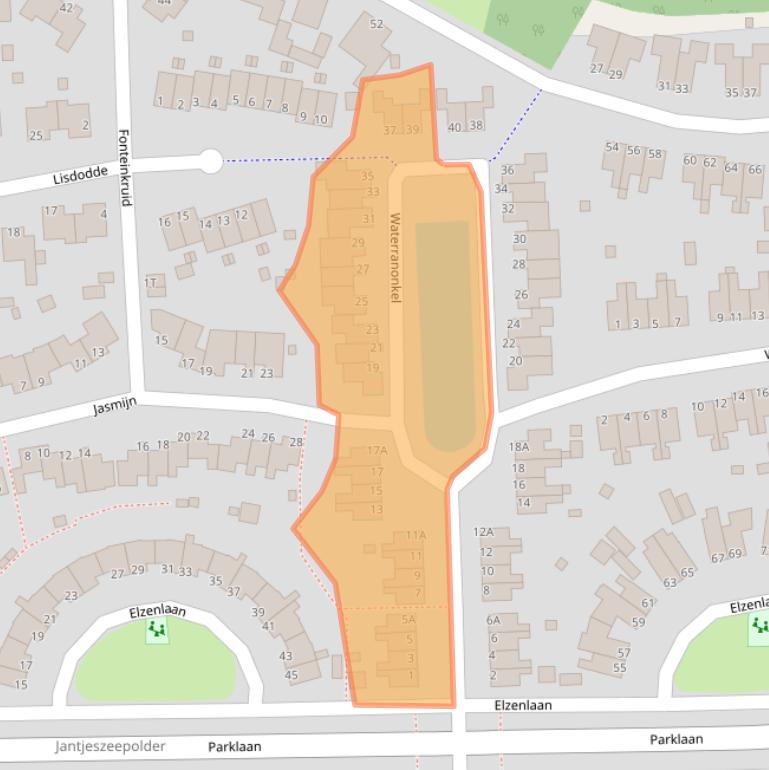 Kaart van postcodegebied 9103RW.