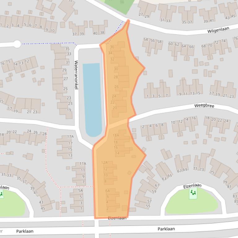 Kaart van postcodegebied 9103RX.