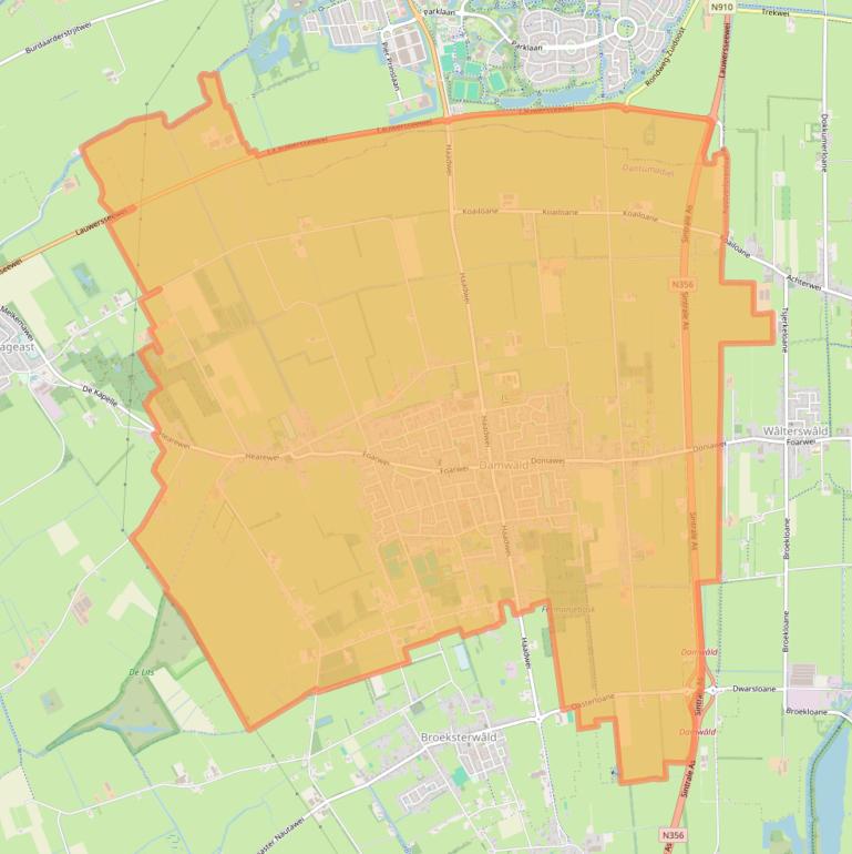 Kaart van postcodegebied 9104.