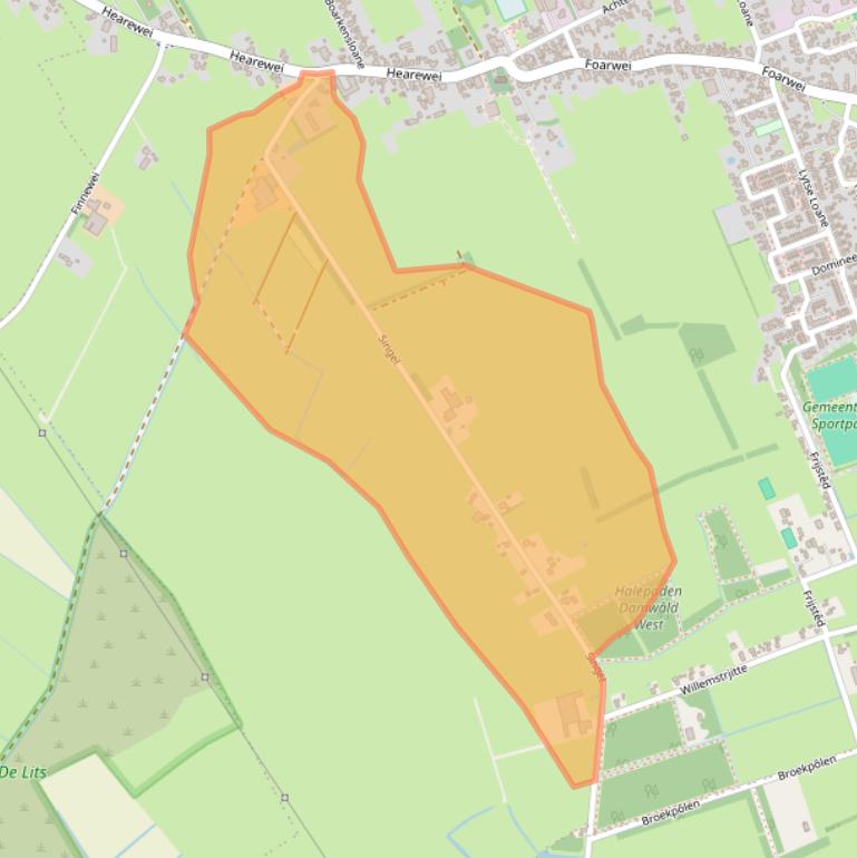 Kaart van postcodegebied 9104AG.