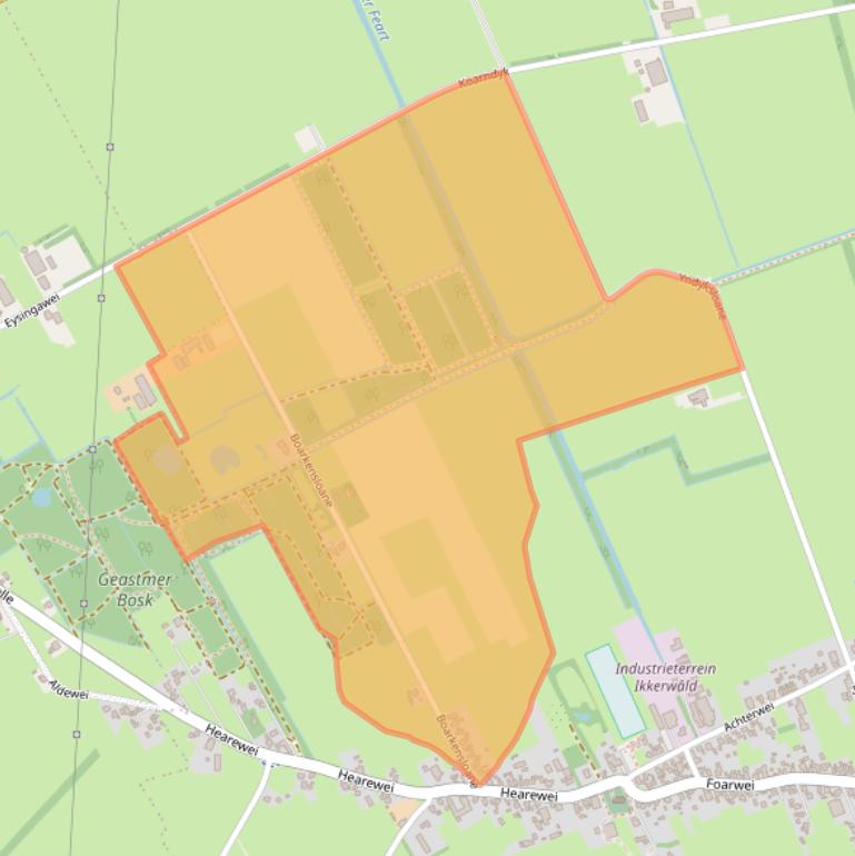 Kaart van postcodegebied 9104AJ.