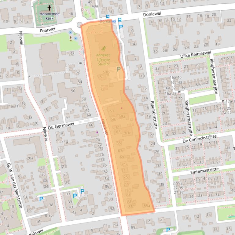 Kaart van postcodegebied 9104BC.