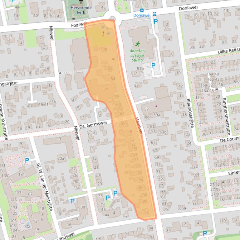 Kaart van postcodegebied 9104BH.