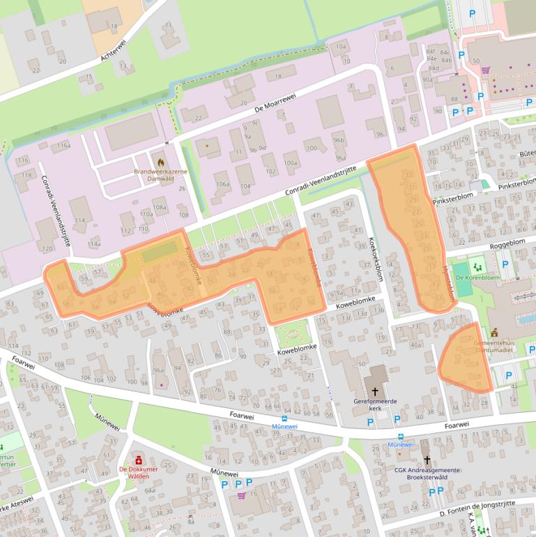 Kaart van postcodegebied 9104BP.