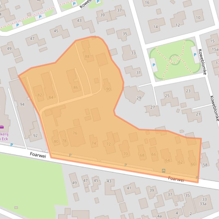 Kaart van postcodegebied 9104BZ.