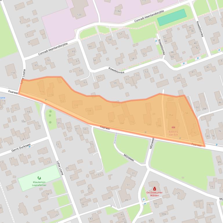 Kaart van postcodegebied 9104CA.