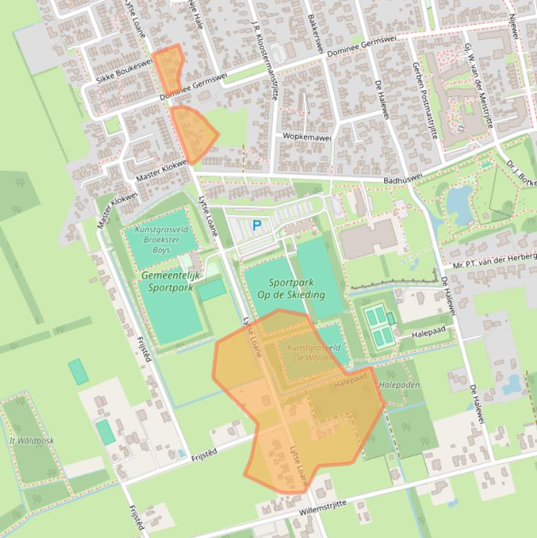 Kaart van postcodegebied 9104CK.