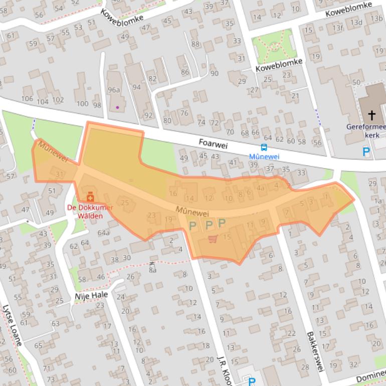 Kaart van postcodegebied 9104CX.