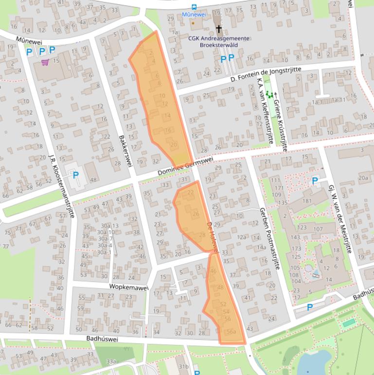 Kaart van postcodegebied 9104DE.