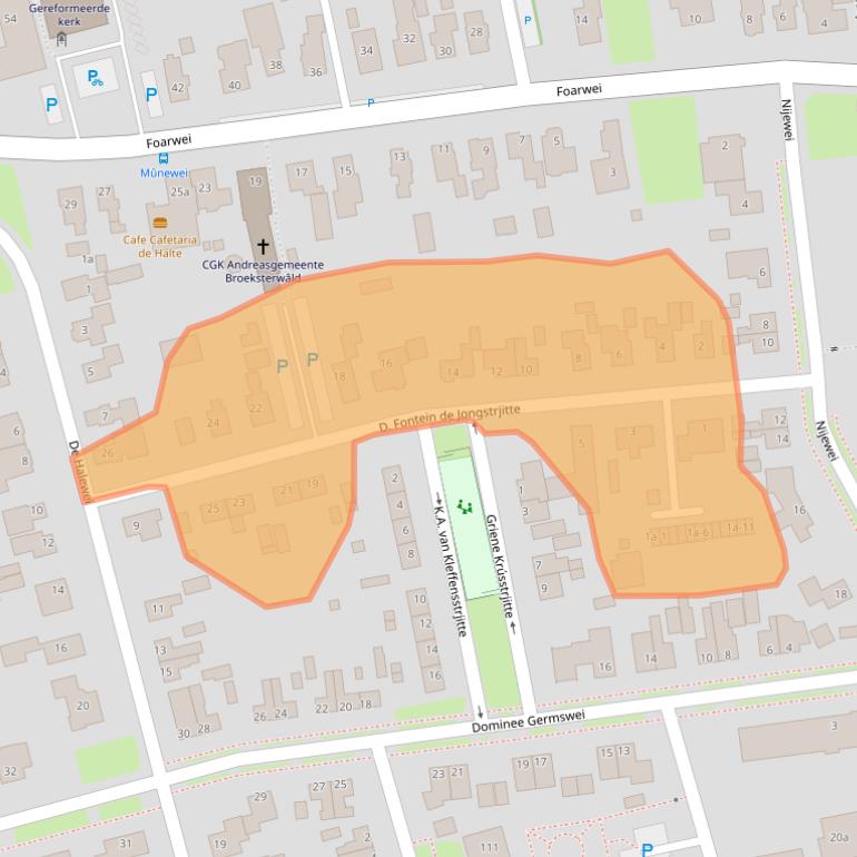 Kaart van postcodegebied 9104DH.