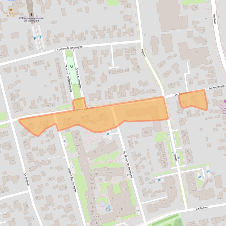 Kaart van postcodegebied 9104DM.