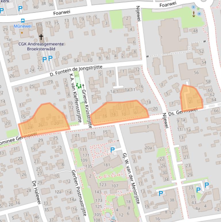 Kaart van postcodegebied 9104DP.