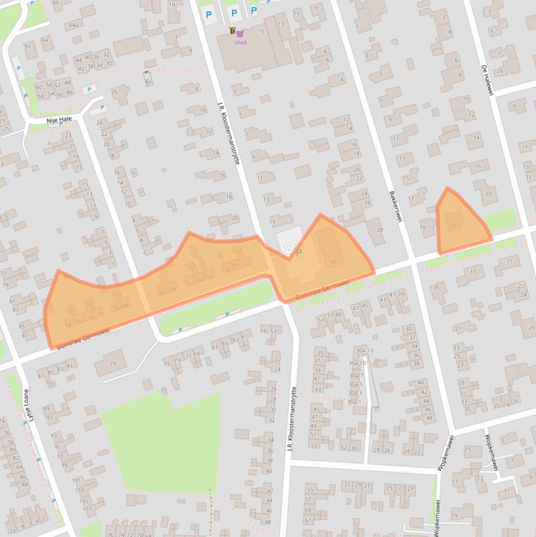 Kaart van postcodegebied 9104DR.