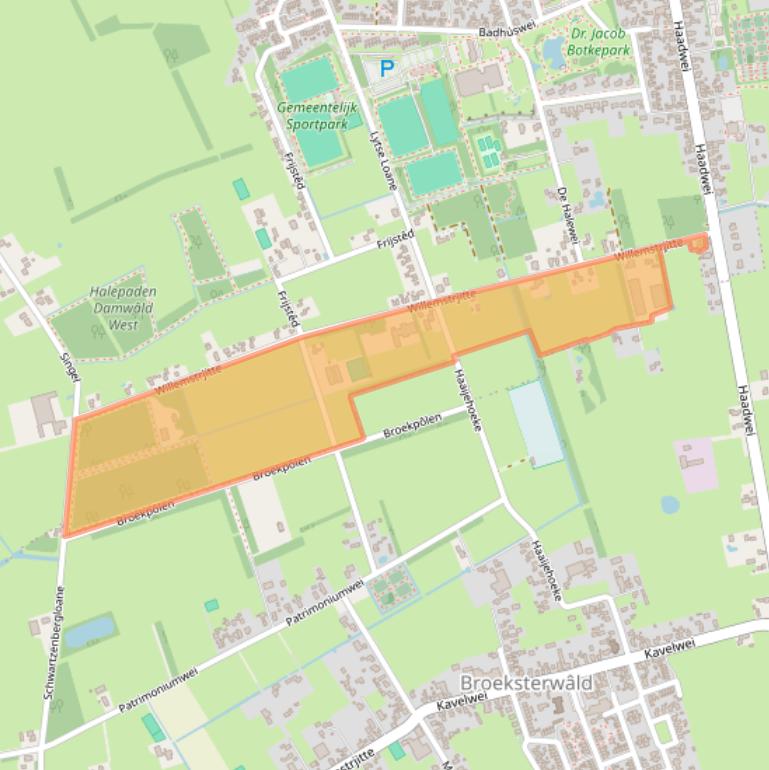 Kaart van postcodegebied 9104EL.