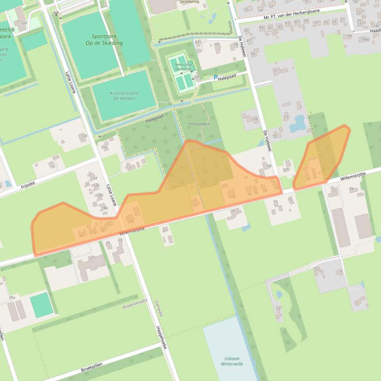 Kaart van postcodegebied 9104EM.