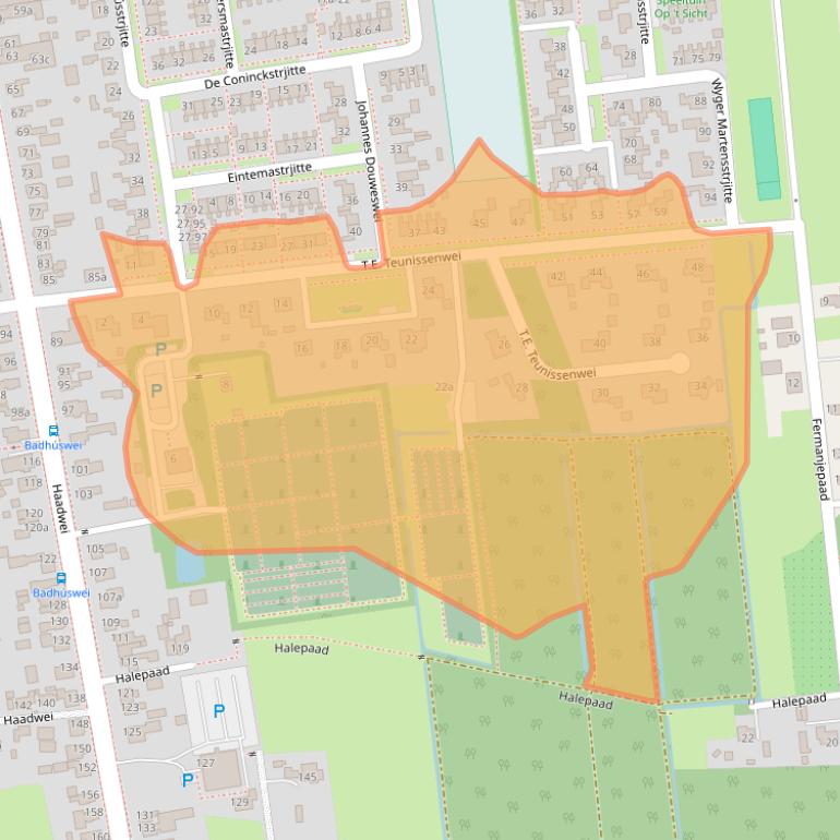 Kaart van postcodegebied 9104ER.