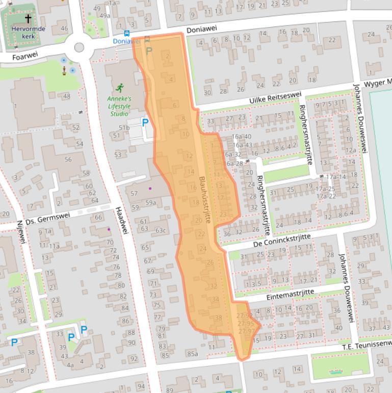 Kaart van postcodegebied 9104EV.